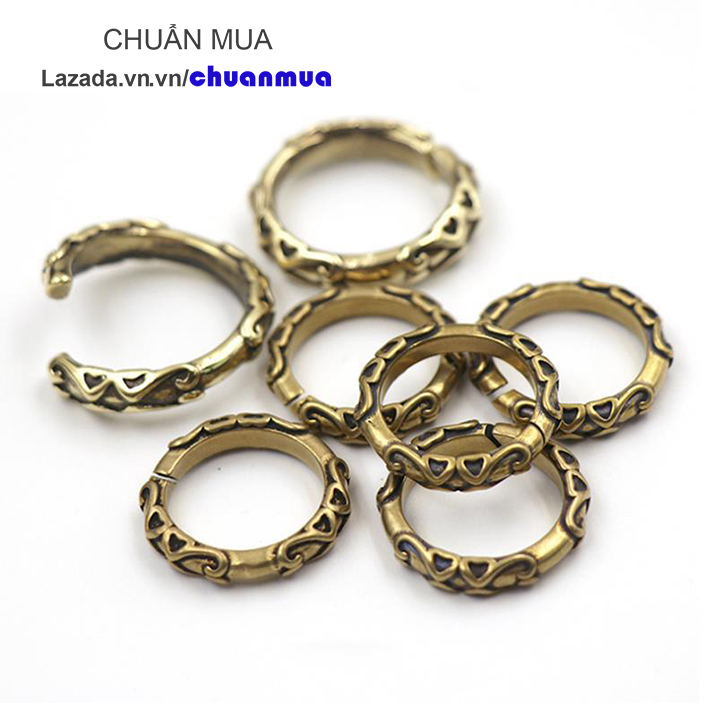 Ancient Chinese Style Bronze Keyring, Key Chain Ring, Men's Ring (24mm, 28mm,...)