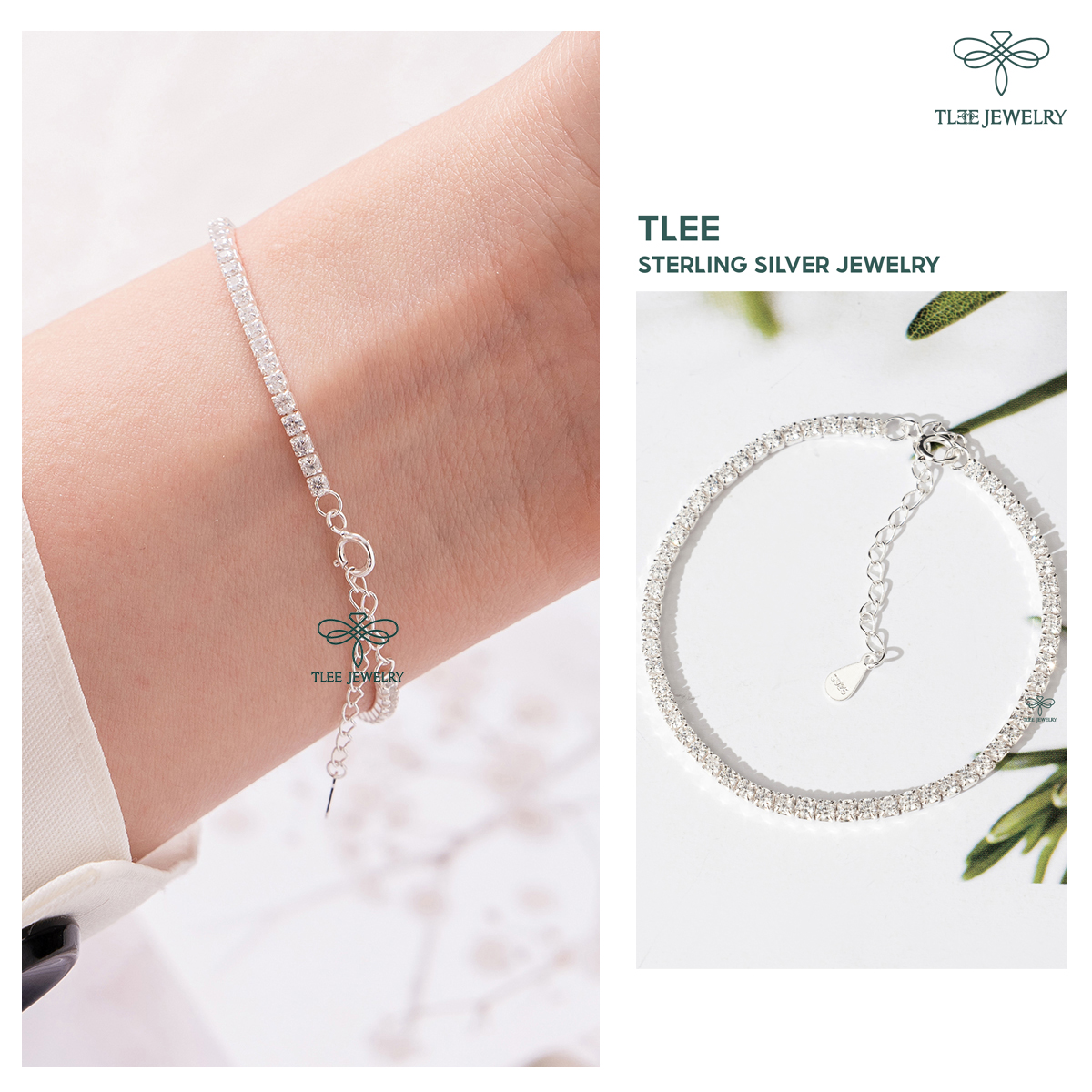 Lắc tay bạc nữ TLEE full dải đá lấp lánh TleeJewelry LT0122