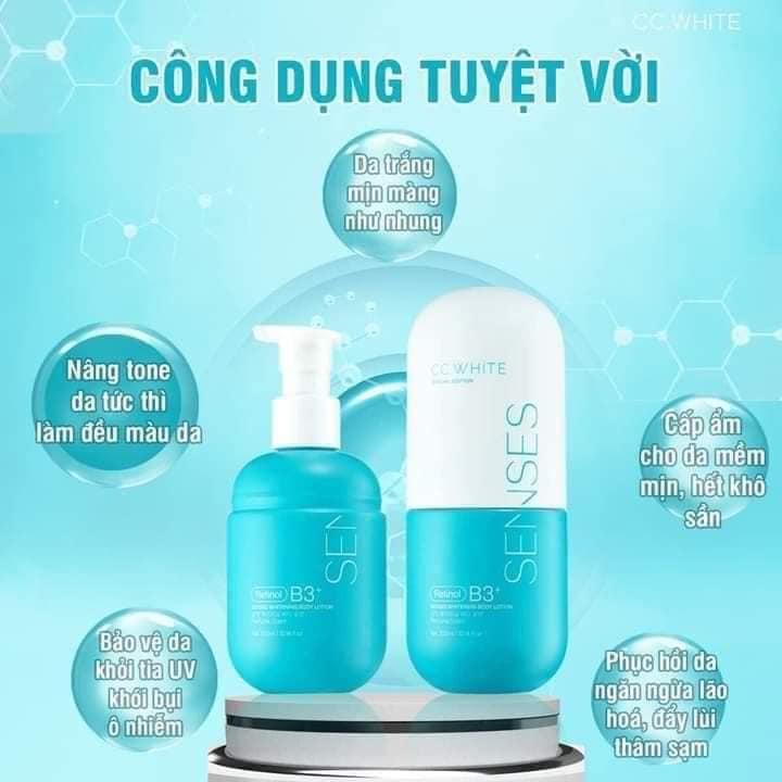 (Tặng 2 gói tắm trăng) BODY CẤY TRẮNG CC white - Body cấy trắng SENSES chính hãng