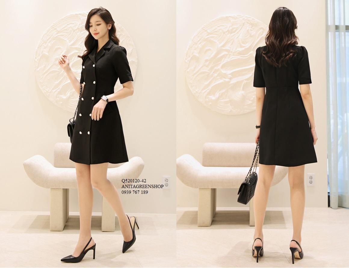 Q520120  ĐẦM VEST CÔNG SỞ PHỐI NÚT