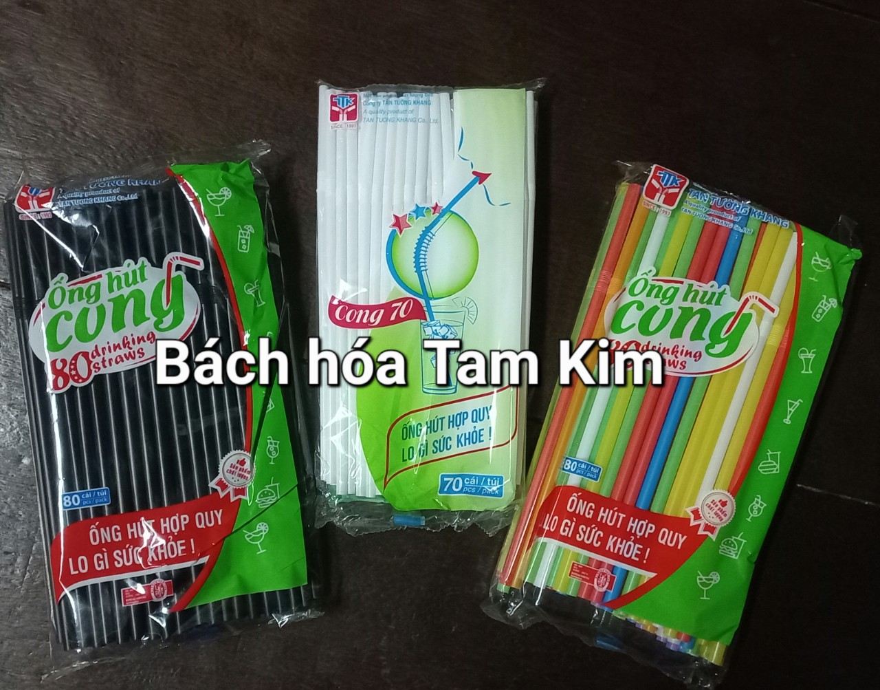 [Bịch 80 cây] Ống hút cong phi 6 - nhiều màu và màu đen