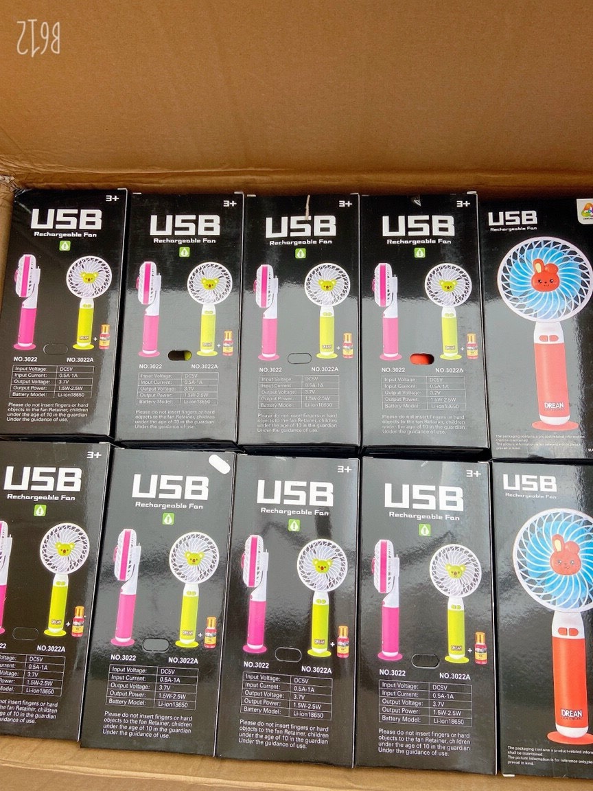 Quạt sạc usb mini cầm tay 3 chế độ quạt