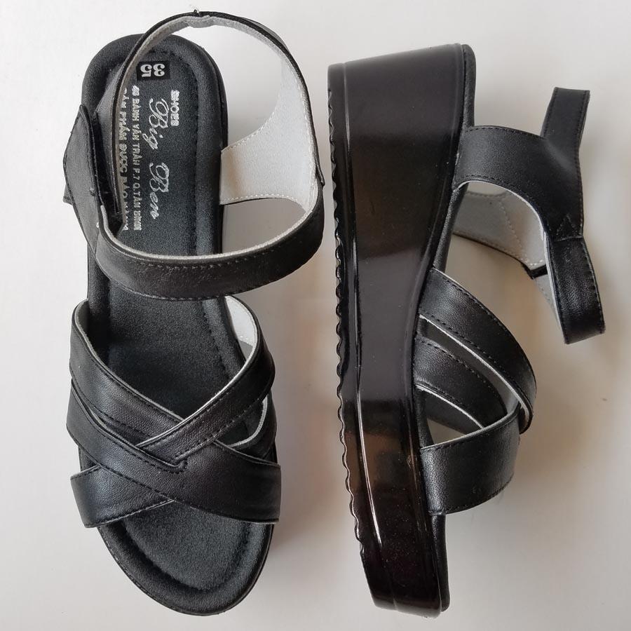 [HCM]Giày Sandal Nữ Đế Xuồng BIGBEN Da Bò Thật Cao Cấp