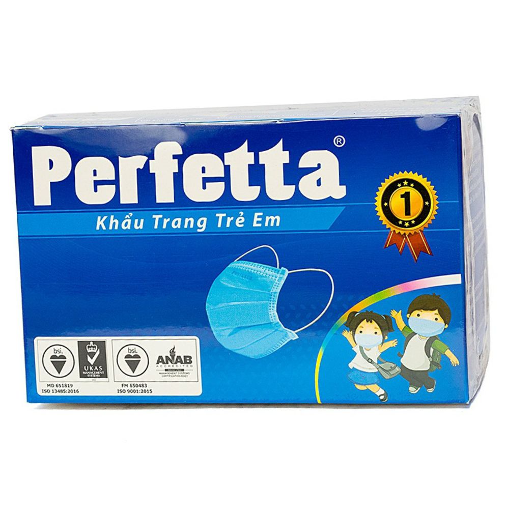 Khẩu Trang Trẻ Em Perfetta( Xanh)