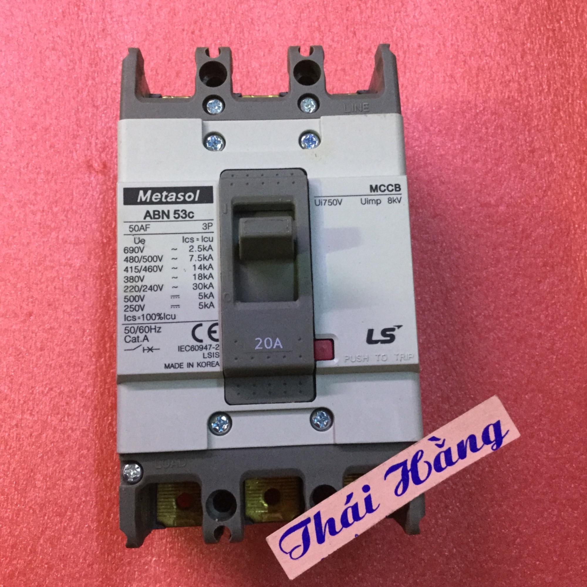 Attomat metasol mccb 3 pha abn53-20 a
