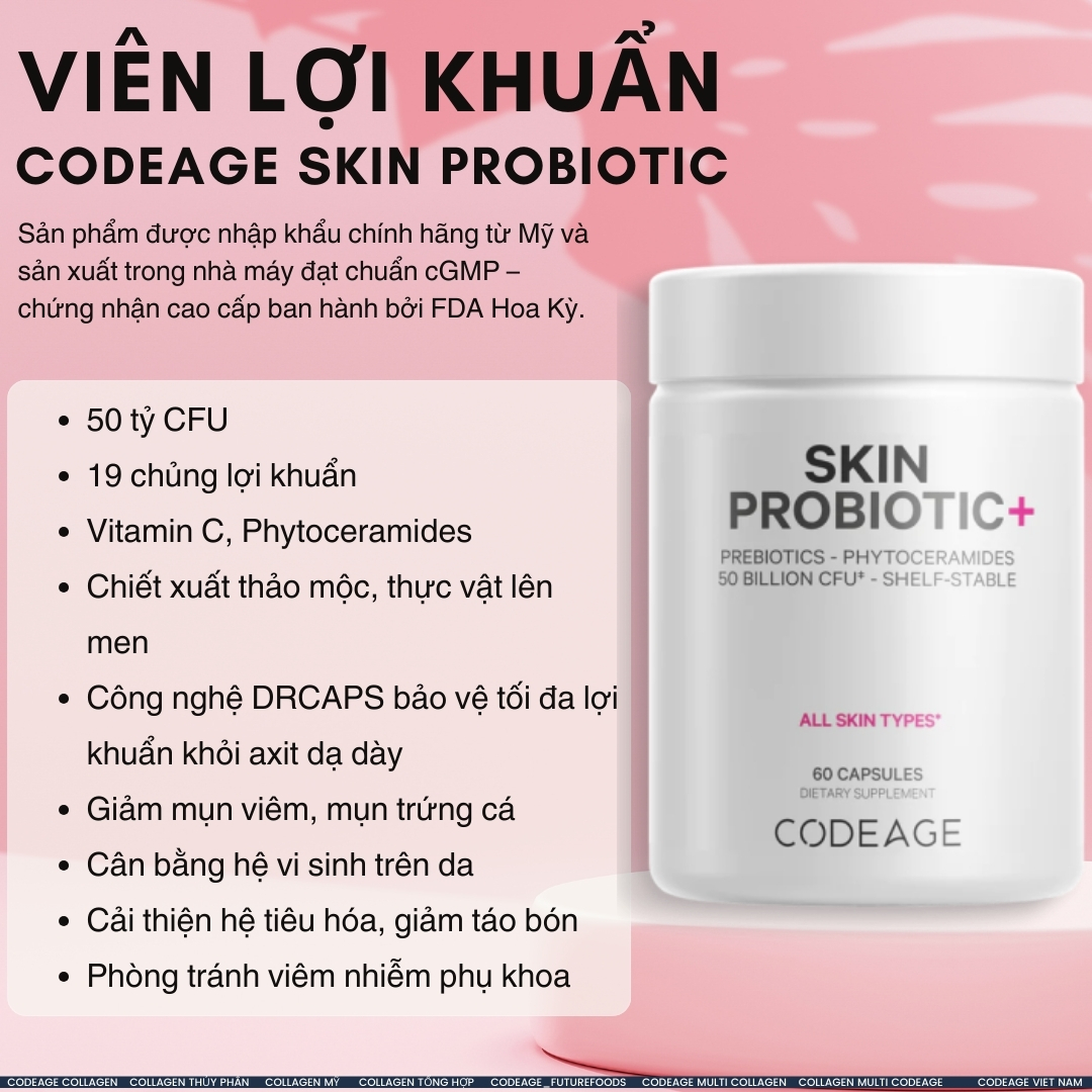 Viên Uống Lợi Khuẩn Cho Da CODEAGE Skin Probiotic 60 Viên