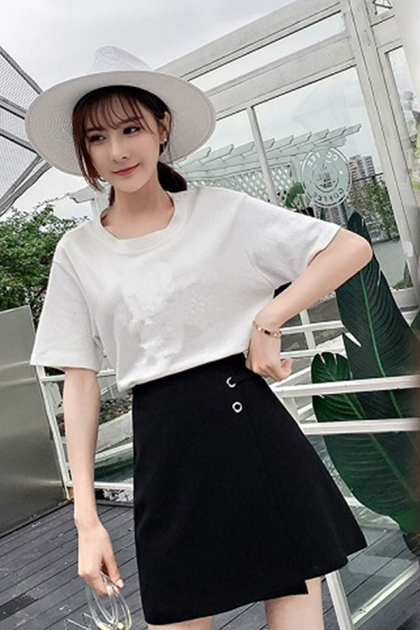 Chân váy chữ A ngắn SK205 KRFashion- váy đen ngắn style Hàn Quốc 2 lớp cao  cấp