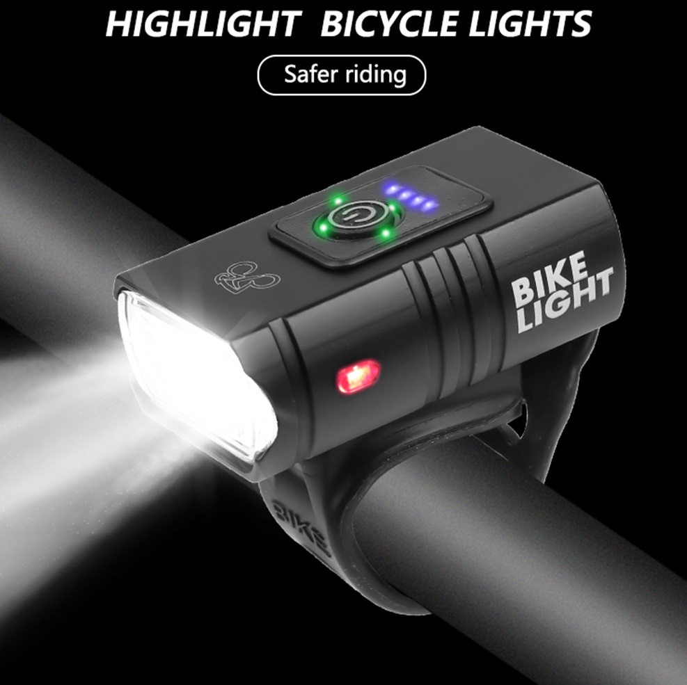 Đèn pin phía trước xe đạp Bike Light siêu sáng dùng pin sạc T6 LED 10W, đèn pin xe đạp nhỏ gọn, tiện dụng
