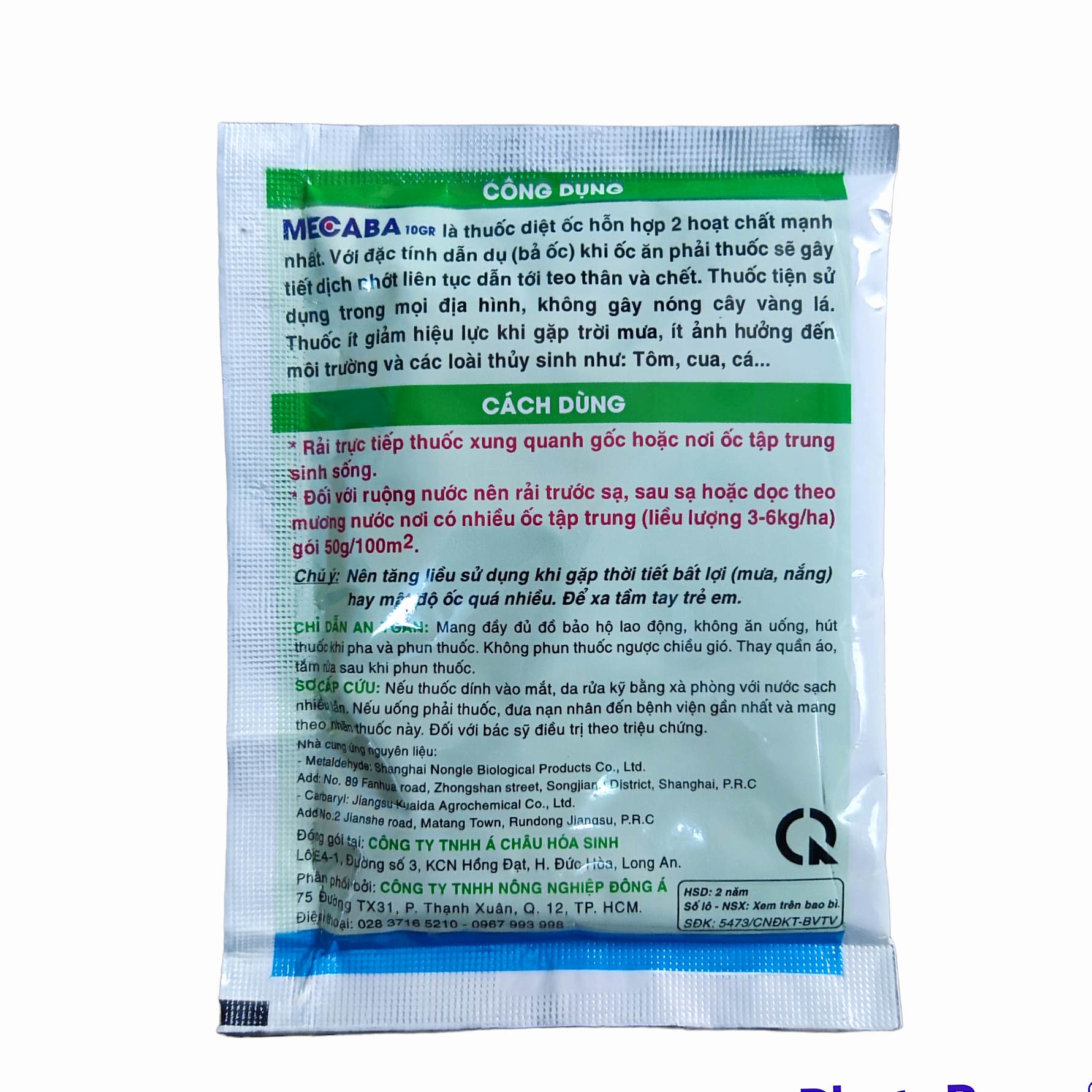 Bả diệt ốc Mecaba 10g dạng hạt
