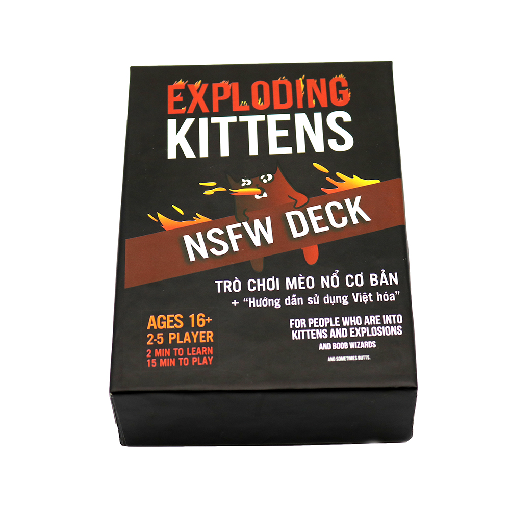 Thẻ bài Mèo nổ cảm tử Việt Nam hộp cứng loại xịn bản đen 18+ boardgame nhóm cơ bản kèm hướng dẫn tiếng Việt
