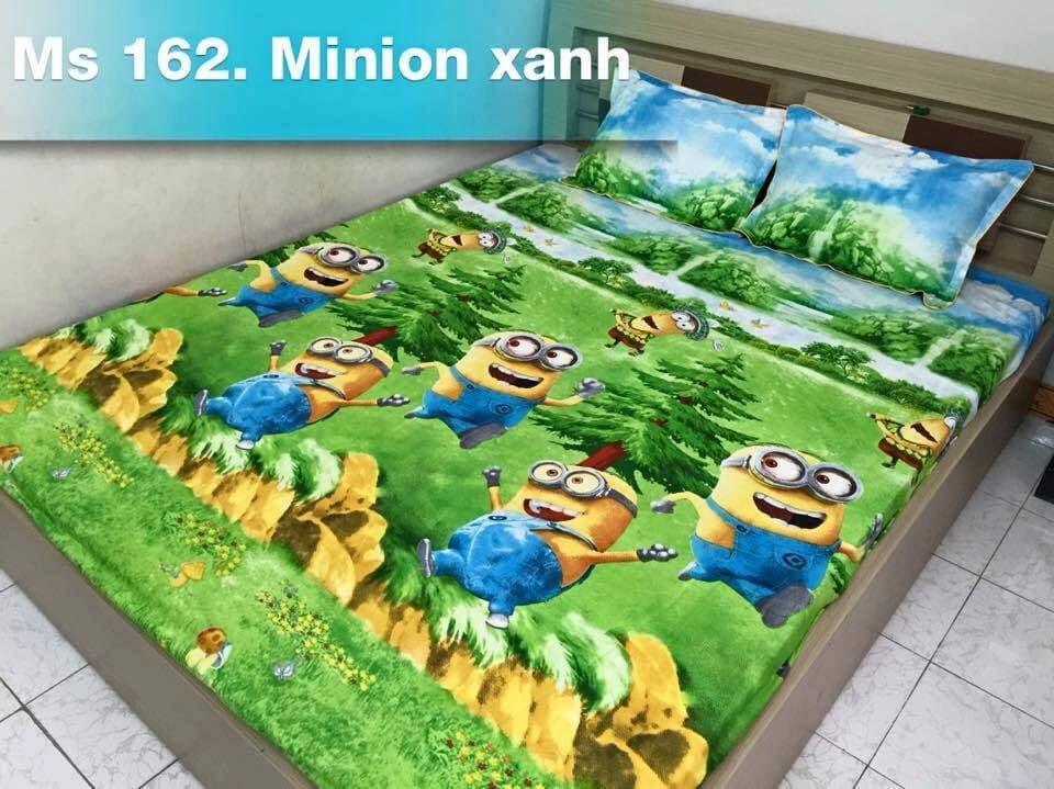 Bộ Ga Gối 3 Món (1Ga Bọc, 2 Áo Gối)  Rừng Xanh