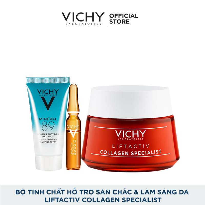 Bộ kem dưỡng hỗ trợ săn chắc, ngăn ngừa lão hóa và làm sáng da Vichy Liftactiv Collagen Specialist giá rẻ