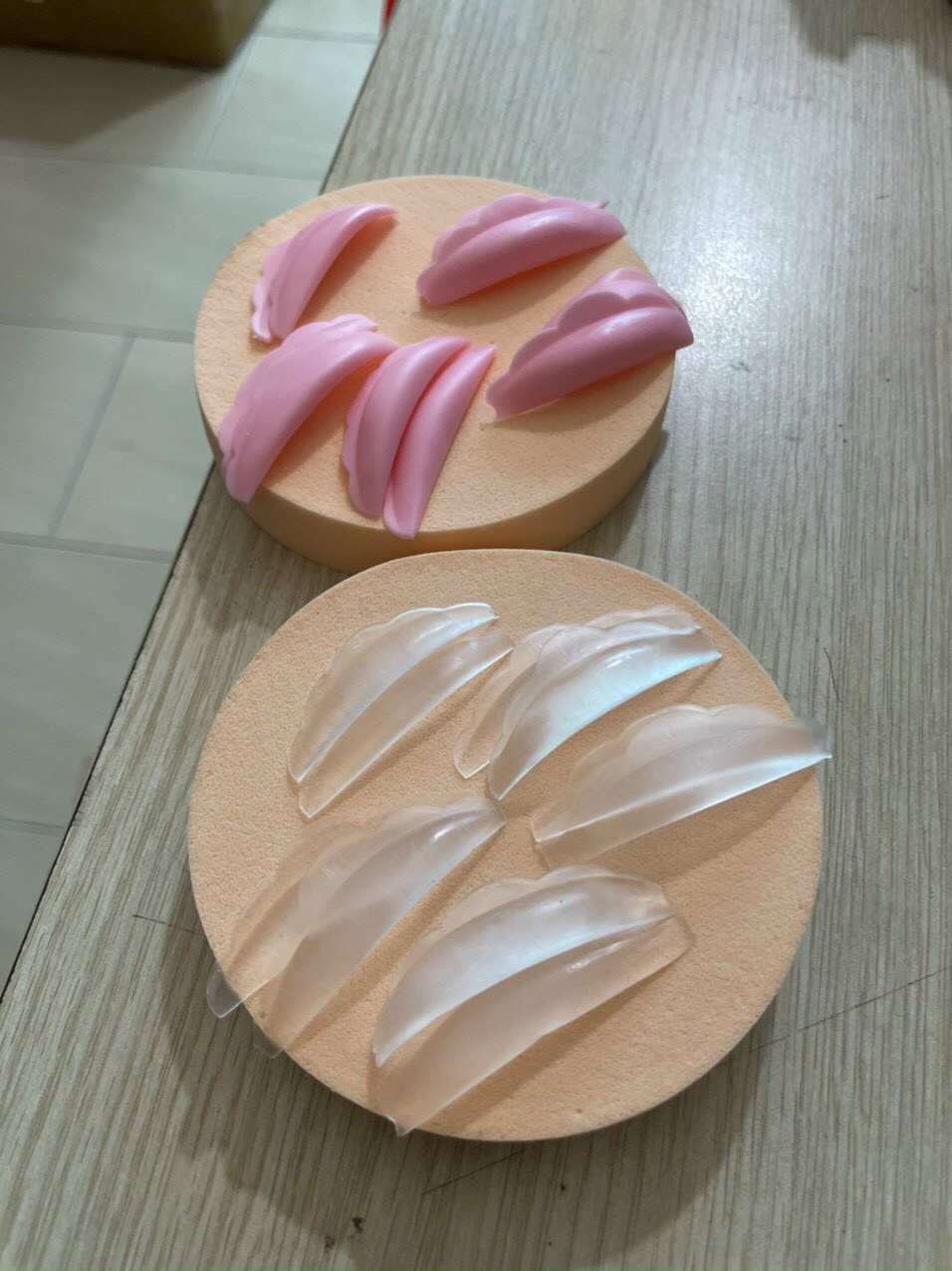 Bộ trục silicon uốn mi collagen 6D trắng, hồng