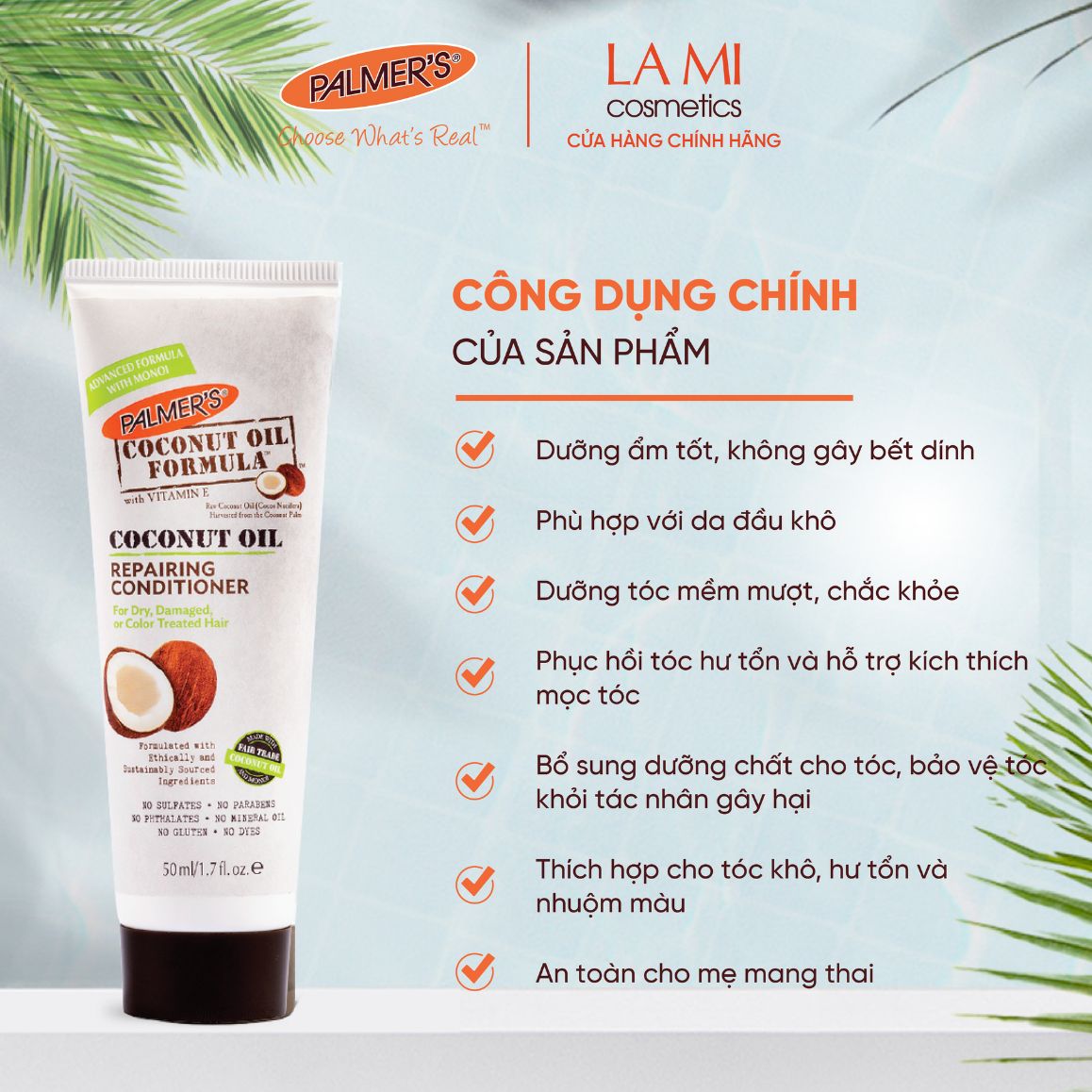 [14/11/24] Dầu xả dưỡng tóc dầu dừa Palmer's 250ml