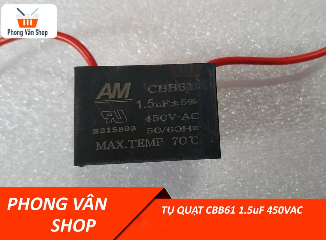 2 Tụ Quạt CBB61 1.5uF 450VAC - Tụ 1.5uF