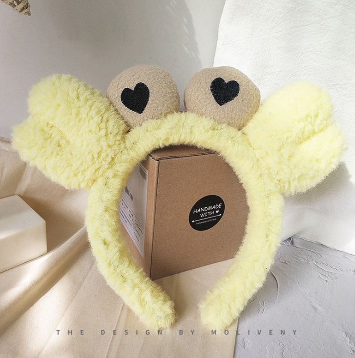 (5 màu) Băng Đô, Bờm Cài Tóc Hình Con Cua Siêu Cute