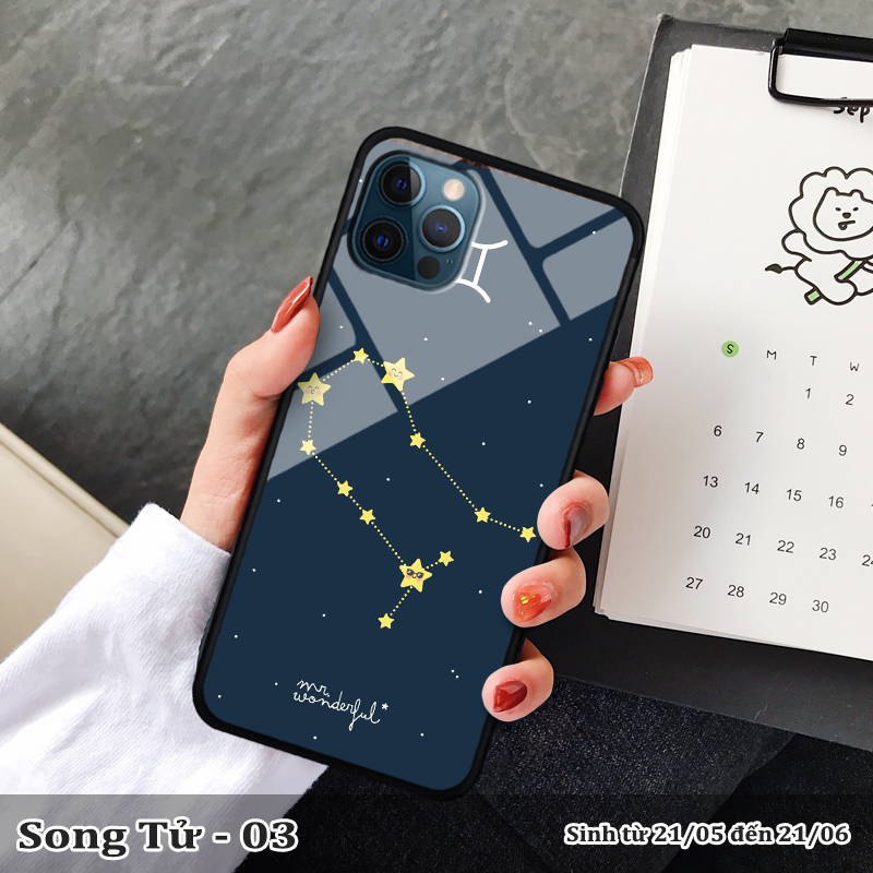 Ốp kính 3D in hình cung hoàng đạo iPhone 12 Pro Max