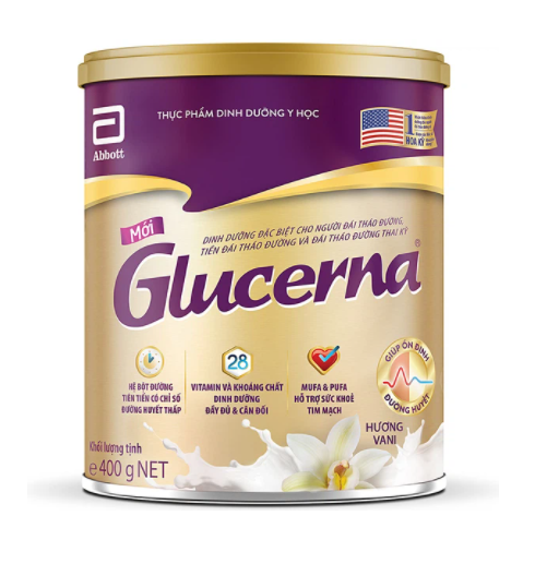 Sữa Bột Glucerna Vani / Lúa Mạch lon 380g - Dành Cho Người Tiểu Đường