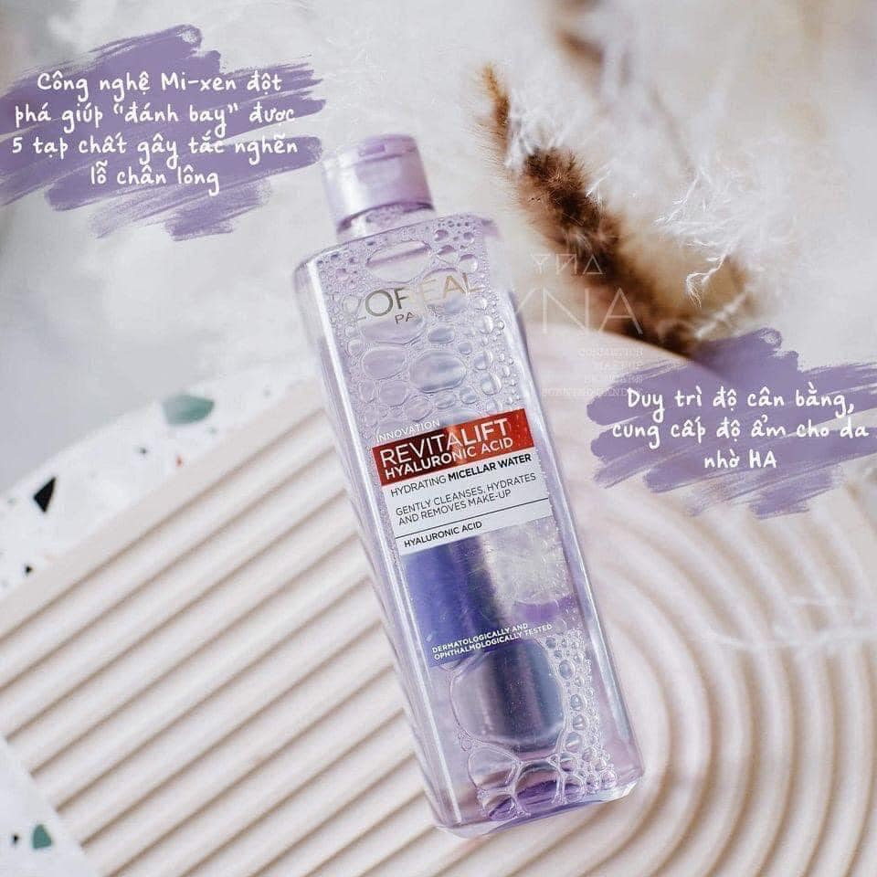 Tẩy trang loreal màu tím 400ml