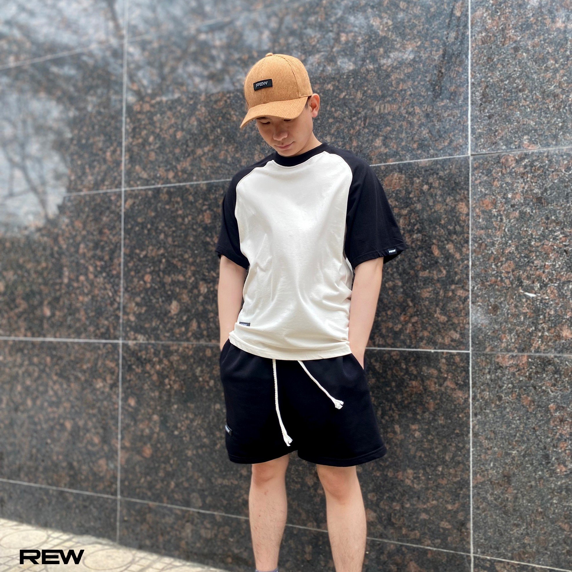Áo Phông raglan trơn REW cotton 100% 250gsm dày dặn basic form rộng oversize