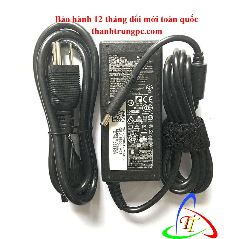 Sạc laptop dell kim nhỏ 19.5v-3.34a/65w
