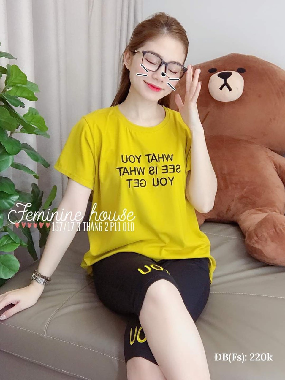 bộ đồ lửng chất coton mặc mát