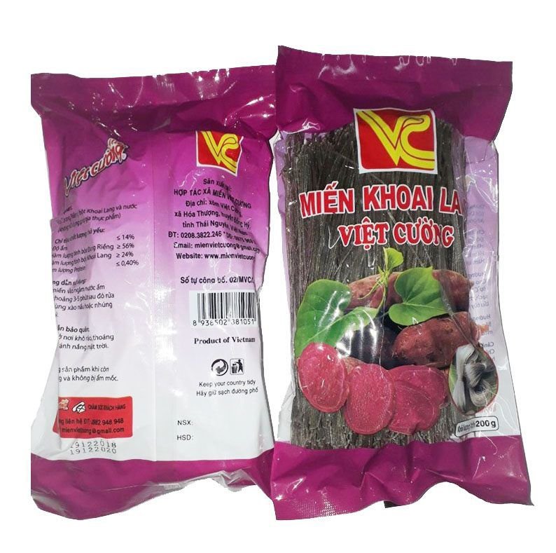 Combo 1kg Miến Việt Cường Các Loại (Miến Tỏi Đen+Miến Sắn Dây+Miến Khoai Lang+Miến Dong)