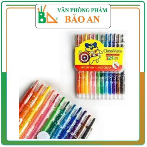 ( Combo 2 bộ ) Sáp Vặn Classmate 12 Màu Dài CL-TC201
