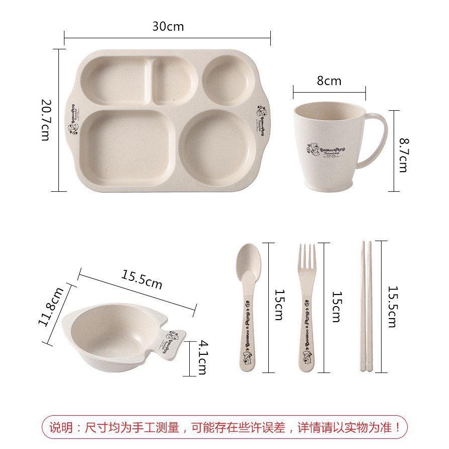 Khay Ăn Dặm Lúa Mạch Trọn Bộ 6 Chi Tiết Cho Bé