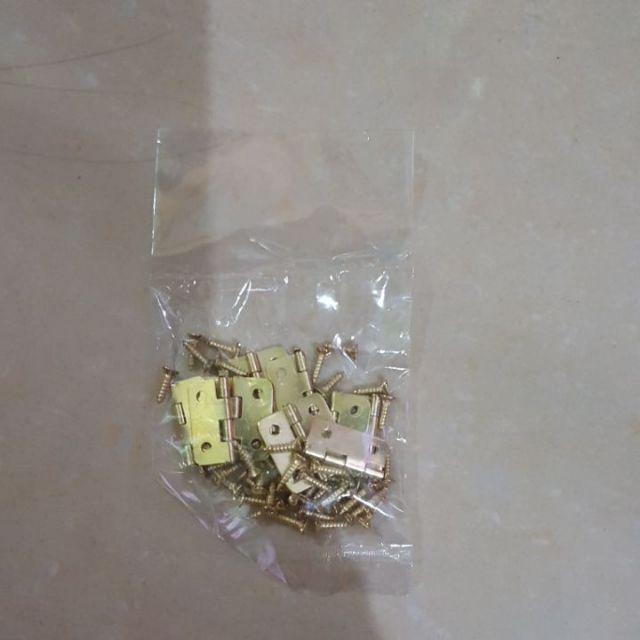 Bản lề mini 2 cặp kèm vít - Qjggj