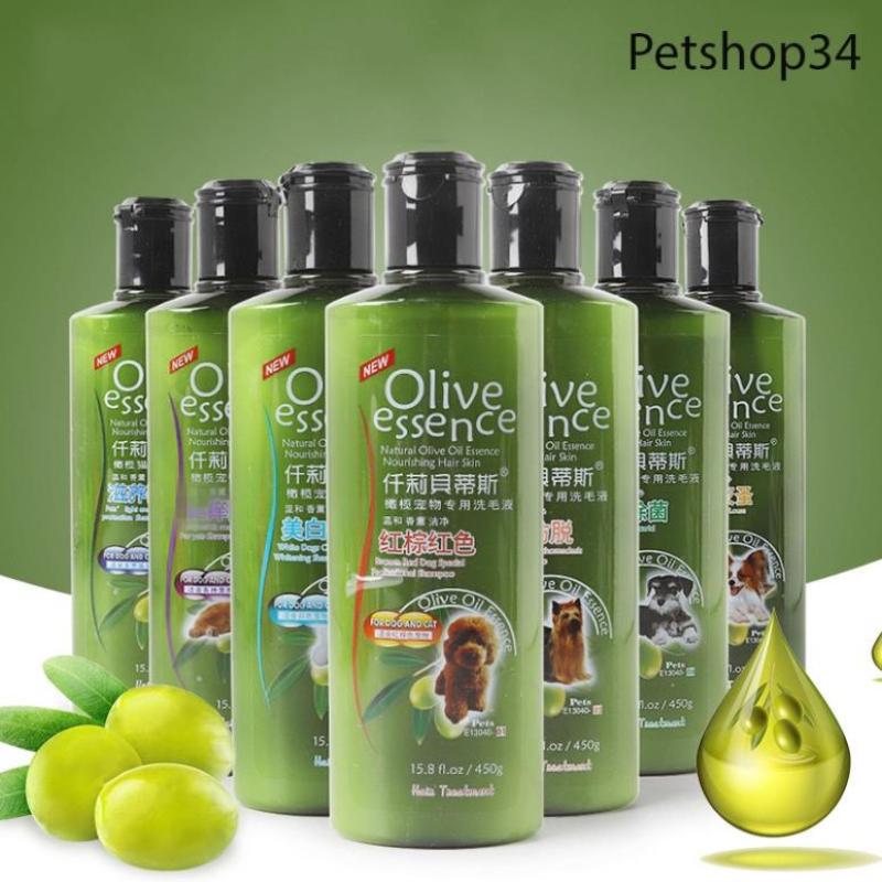 [Mã 11FMCGSALE giảm 8% đơn 500K] Sữa Tắm Chiết Xuất Olive Cho Chó Mèo Olive Essence Chai 450g