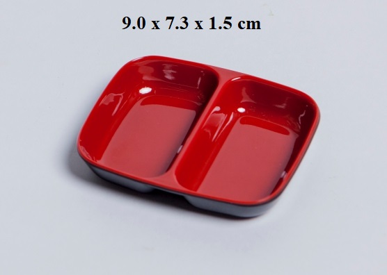Chén đựng gia vị ,nước chấm tiêu,tương ớt nhựa Melamine 2 lớp đỏ đen