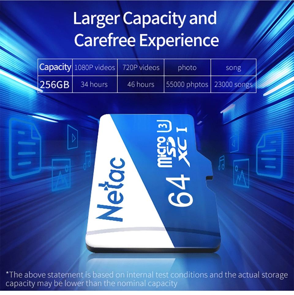 Netac 64GB U3 4K 100 MB/s microSDXC-non box (Blue White) for computer