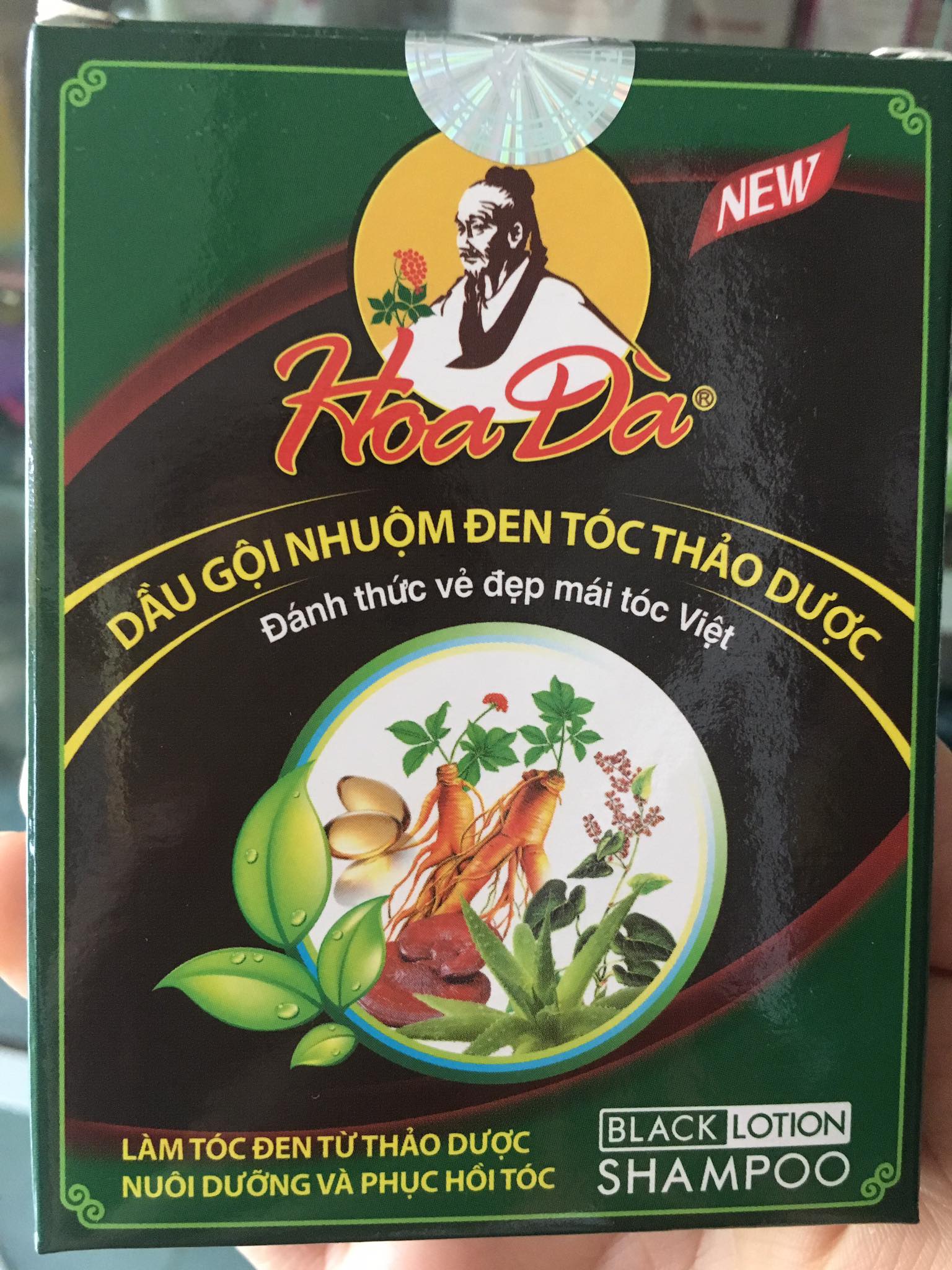 DẦU GỘI ĐEN TÓC HOA ĐÀ HỘP 3 GÓI