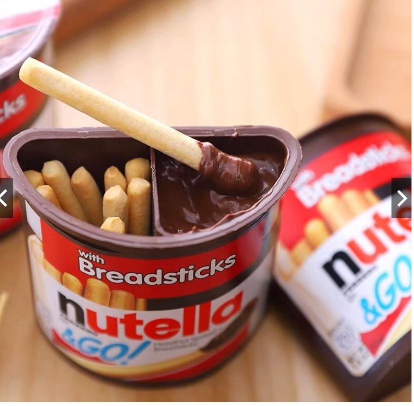 Date 03/26  Thùng 16 Hộp Bánh Que Chấm Nutella Mỹ 52g x 16