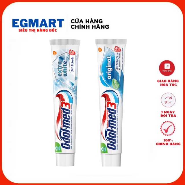 KEM ĐÁNH RĂNG ODOL-MED 3 EXTRA WHITE 75ml - HÀNG ĐỨC