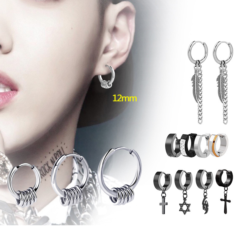 Khuyên Tai Titan Chiếc Lá Dây Xích Phong Cách Hàn KTLAXICH