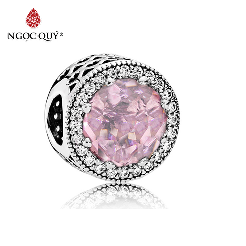 Charm bạc xỏ ngang đính đá - Ngọc Quý Gemstones