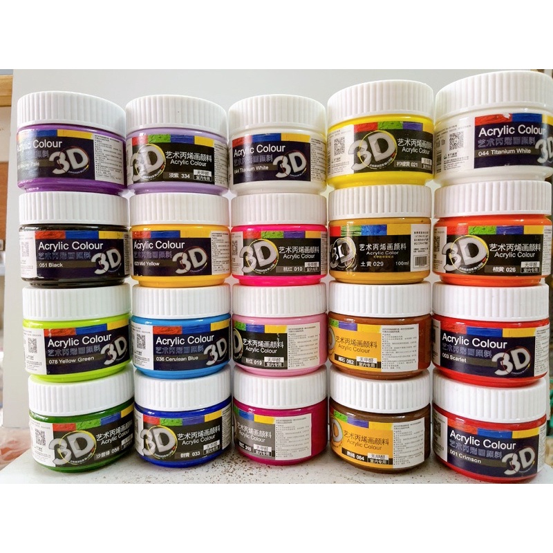 Combo 23 màu vẽ Acrylic 3D 100ml (Khách chọn màu)