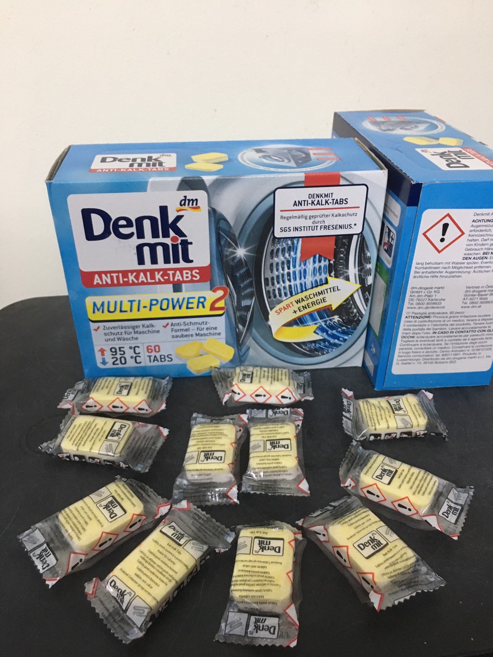 [MẪU MỚI NHẤT] [CẢ HỘP 60v] Tẩy lồng máy giặt Denkmit nội địa Đức