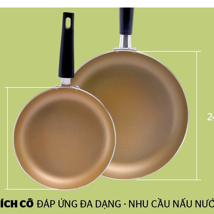 (ComBo) 2 Chảo đôi Sunhouse Chảo 24Cm + Chảo 18Cm .ĐTBM