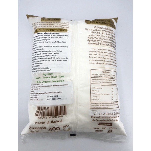 Bột năng hữu cơ Ubon Thái Lan 400g