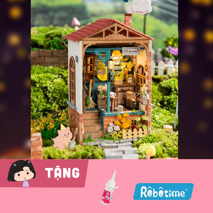 Mô hình nhà gỗ tự ráp Hiên nhà mộng mơ