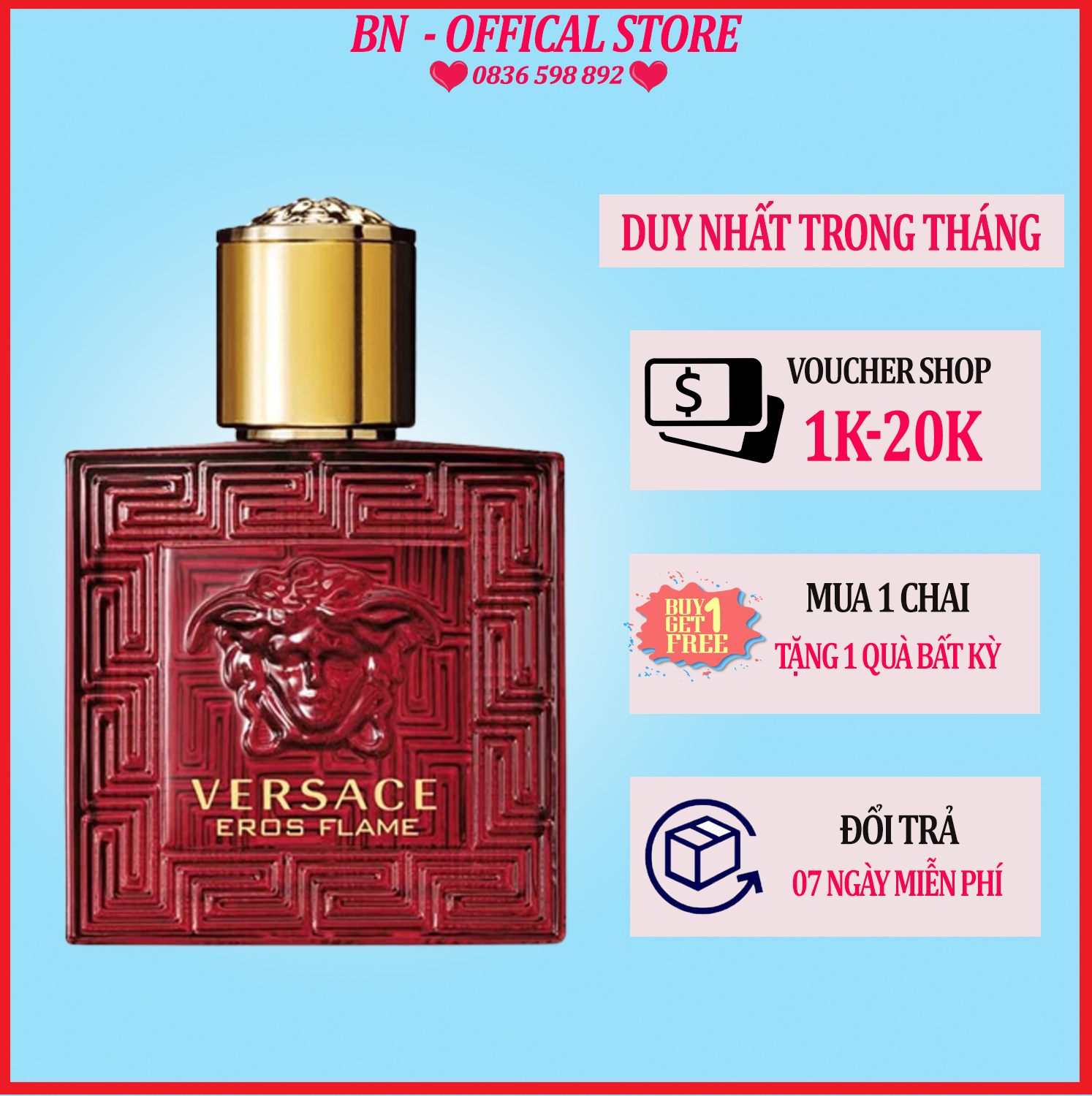 Nước Hoa Nam Cao Cấp Versace Eros Flame EDP 100Ml Nam Tính Mạnh Mẽ Cuốn Hút