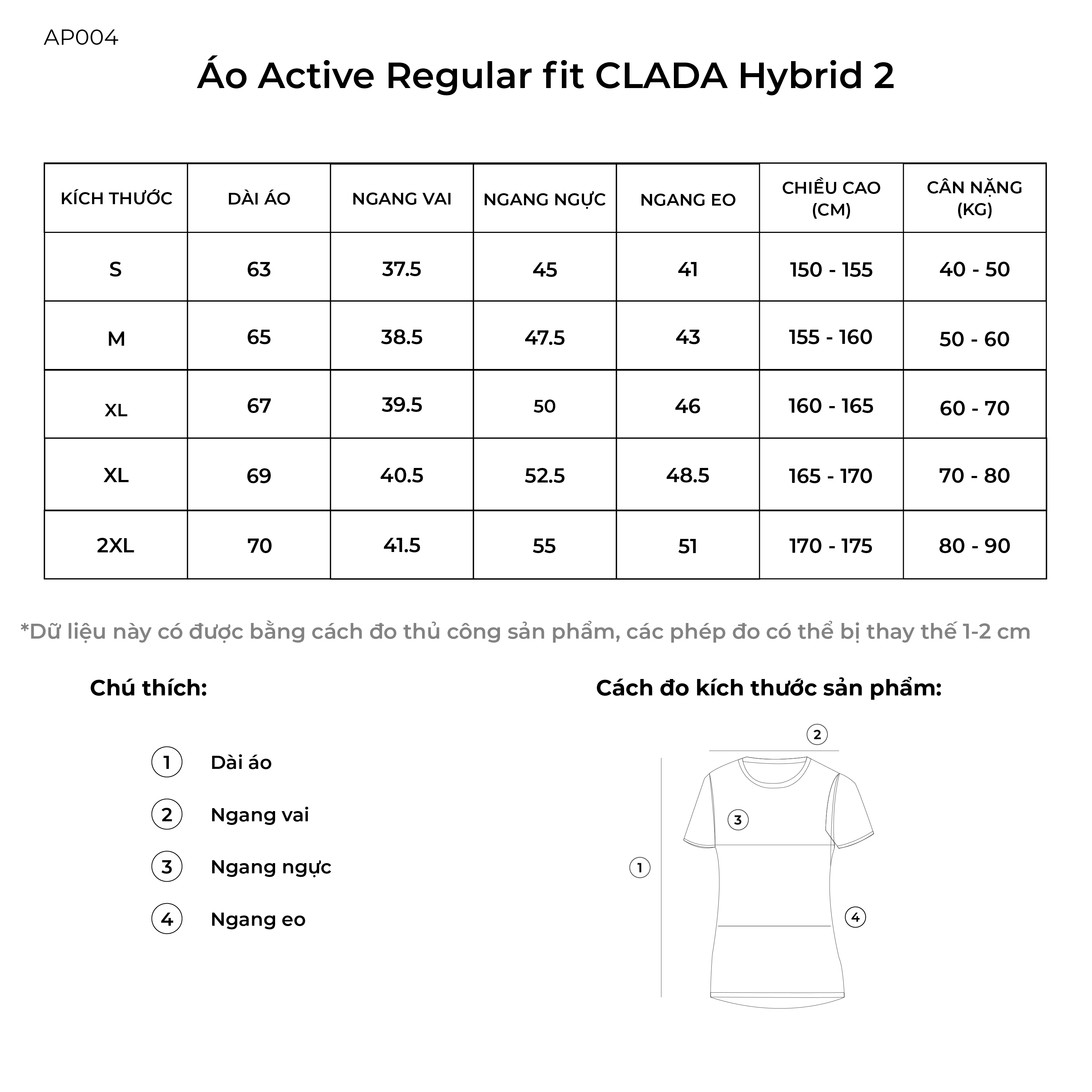 Áo Thun Active Regular Fit Thương Hiệu CLADA Hybrid