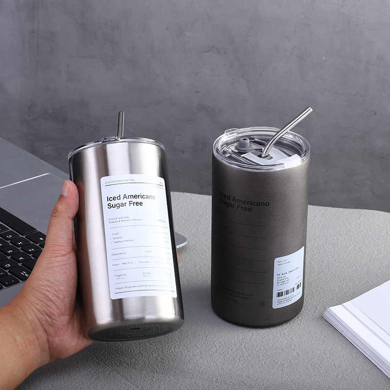 Cốc Uống Nước Giữ Nhiệt 350/600ML Mini Ly Giữ Nhiệt Inox 304 Có Ống Hút Ly Uống Coffee Hiệu Suất 6-8 Tiếng
