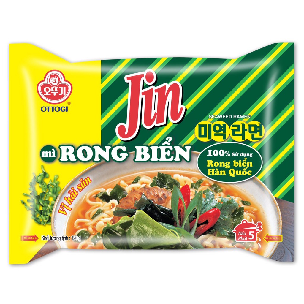 Lốc 5 gói - Mì Rong Biển OTTOGI 120g
