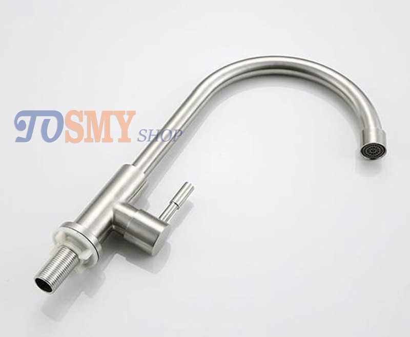 Vòi rửa chén, bát lạnh cần cứng tròn Inox 304 CLI01-2 phi 18