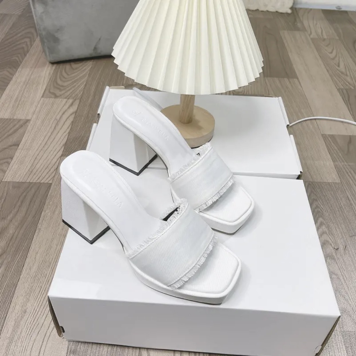 Dép nữ quai ngang cao gót 10 phân sang xịn