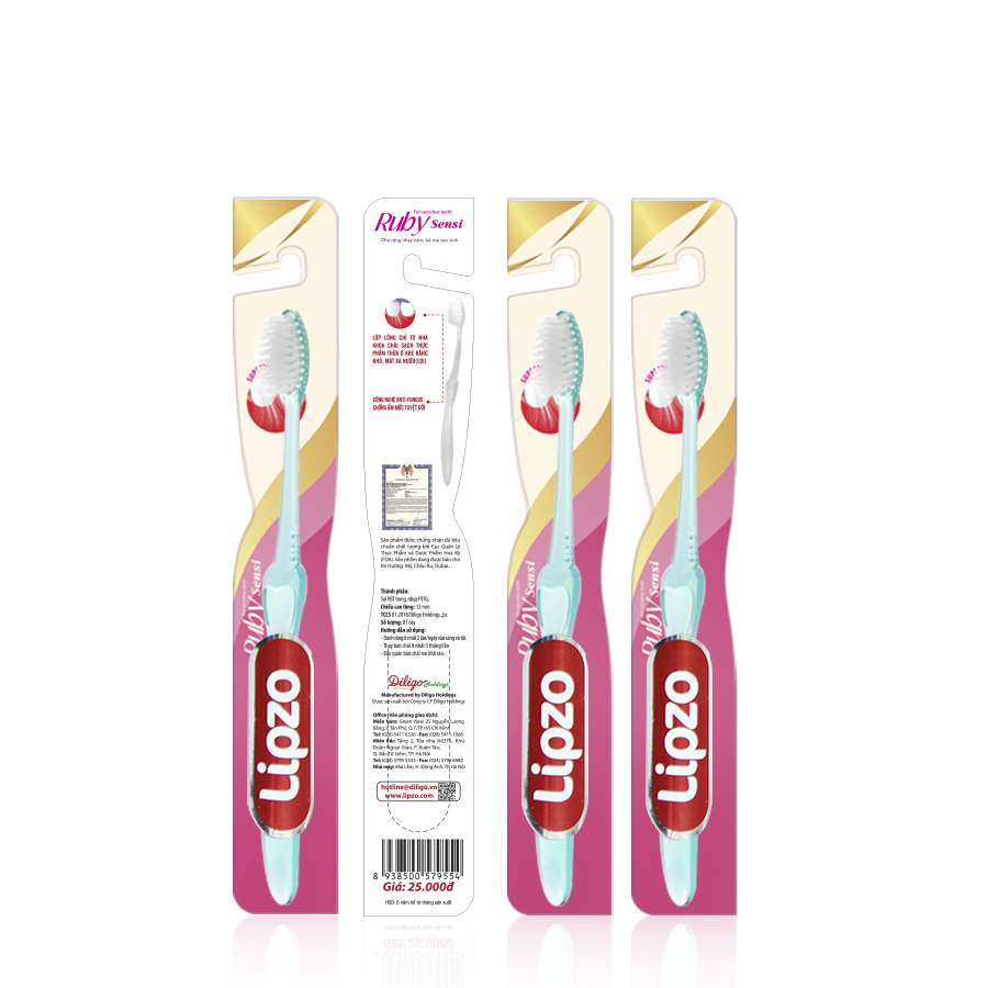 Bàn chải người lớn Lipzo Ruby sensi
